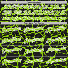 Laden Sie das Bild in den Galerie-Viewer, Custom Black Neon Green-White 3D Pattern Abstract Network Crackle Performance Polo Shirt