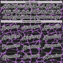 Load image into Gallery viewer, Custom Black Medium Purple-White 3D Pattern Abstract Network Crackle Performance Polo Shirt