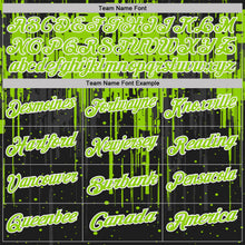 Laden Sie das Bild in den Galerie-Viewer, Custom Black Neon Green-White Dripping Splatter Paint Performance Polo Shirt
