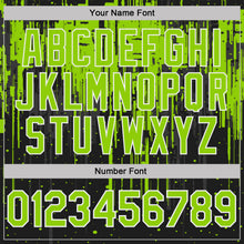 Laden Sie das Bild in den Galerie-Viewer, Custom Black Neon Green-White Dripping Splatter Paint Performance Polo Shirt