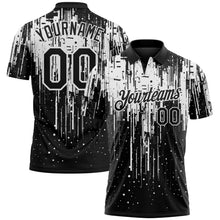 Laden Sie das Bild in den Galerie-Viewer, Custom Black-White Dripping Splatter Paint Performance Polo Shirt