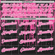 Laden Sie das Bild in den Galerie-Viewer, Custom Black Pink-White Dripping Splatter Paint Performance Polo Shirt