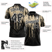Laden Sie das Bild in den Galerie-Viewer, Custom Black City Cream-White Dripping Splatter Paint Performance Polo Shirt