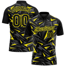 Загрузить изображение в средство просмотра галереи, Custom Black Steel Gray-Light Yellow Cyber Mecha E-sport Geometric Shards Spike Performance Polo Shirt