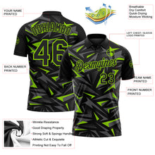 Charger l'image dans la galerie, Custom Black Steel Gray-Neon Green Cyber Mecha E-sport Geometric Shards Spike Performance Polo Shirt