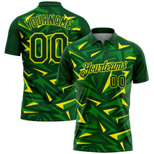 Загрузить изображение в средство просмотра галереи, Custom Green Grass Green-Light Yellow Cyber Mecha E-sport Geometric Shards Spike Performance Polo Shirt