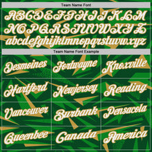 Charger l'image dans la galerie, Custom Green White Grass Green-Old Gold Cyber Mecha E-sport Geometric Shards Spike Performance Polo Shirt