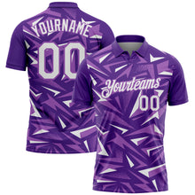 Charger l'image dans la galerie, Custom Purple White-Medium Purple Cyber Mecha E-sport Geometric Shards Spike Performance Polo Shirt