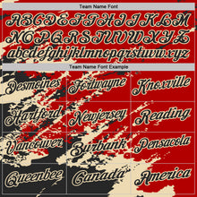 Load image into Gallery viewer, Custom Red Black-Cream Brush Stroke Shatter Splatter Performance Polo Shirt