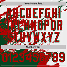 Load image into Gallery viewer, Custom White Red-Green Brush Stroke Shatter Splatter Performance Polo Shirt