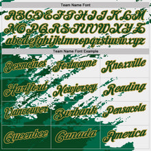 Laden Sie das Bild in den Galerie-Viewer, Custom White Green Kelly Green-Old Gold Brush Stroke Shatter Splatter Performance Polo Shirt
