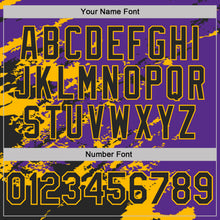 Load image into Gallery viewer, Custom Purple Black-Gold Brush Stroke Shatter Splatter Performance Polo Shirt