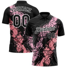Загрузить изображение в средство просмотра галереи, Custom Black Light Pink Medium Pink-White Dripping Splatter Cracked Texture Performance Polo Shirt