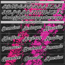 Charger l'image dans la galerie, Custom Black Hot Pink Deep Pink-White Dripping Splatter Cracked Texture Performance Polo Shirt