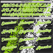Load image into Gallery viewer, Custom Black Neon Green-White Dripping Splatter Cracked Texture Performance Polo Shirt