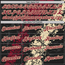 Загрузить изображение в средство просмотра галереи, Custom Black Crimson-Cream Dripping Splatter Cracked Texture Performance Polo Shirt