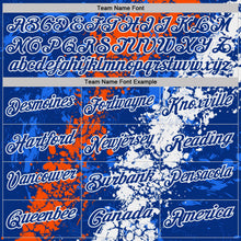 Charger l'image dans la galerie, Custom Royal Orange-White Dripping Splatter Cracked Texture Performance Polo Shirt