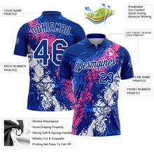 Загрузить изображение в средство просмотра галереи, Custom Royal Pink-White Dripping Splatter Cracked Texture Performance Polo Shirt