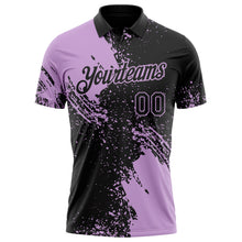 Laden Sie das Bild in den Galerie-Viewer, Custom Black-Light Purple Distressed Scratch Brush Stroke Performance Polo Shirt