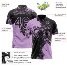 Laden Sie das Bild in den Galerie-Viewer, Custom Black-Light Purple Distressed Scratch Brush Stroke Performance Polo Shirt