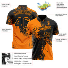 Load image into Gallery viewer, Custom Black-Bay Orange Distressed Scratch Brush Stroke Performance Polo Shirt