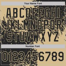 Load image into Gallery viewer, Custom Black-Vegas Gold Distressed Scratch Brush Stroke Performance Polo Shirt