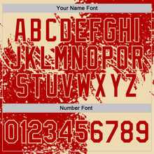 Load image into Gallery viewer, Custom Red-Cream Distressed Scratch Brush Stroke Performance Polo Shirt