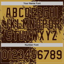 Load image into Gallery viewer, Custom Brown-Old Gold Distressed Scratch Brush Stroke Performance Polo Shirt