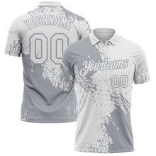 Load image into Gallery viewer, Custom White-Gray Distressed Scratch Brush Stroke Performance Polo Shirt