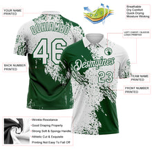 Load image into Gallery viewer, Custom White-Green Distressed Scratch Brush Stroke Performance Polo Shirt