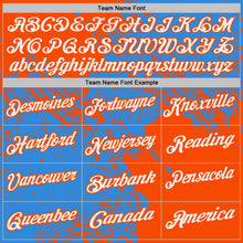 Load image into Gallery viewer, Custom Powder Blue White-Orange Distressed Scratch Brush Stroke Performance Polo Shirt