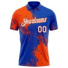 Load image into Gallery viewer, Custom Thunder Blue White-Orange Distressed Scratch Brush Stroke Performance Polo Shirt