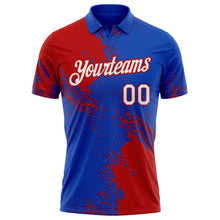 Load image into Gallery viewer, Custom Thunder Blue White-Red Distressed Scratch Brush Stroke Performance Polo Shirt