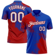 Load image into Gallery viewer, Custom Thunder Blue White-Red Distressed Scratch Brush Stroke Performance Polo Shirt