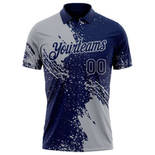 Load image into Gallery viewer, Custom Navy-Gray Distressed Scratch Brush Stroke Performance Polo Shirt