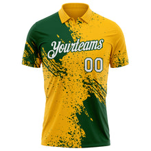 Load image into Gallery viewer, Custom Gold White-Green Distressed Scratch Brush Stroke Performance Polo Shirt