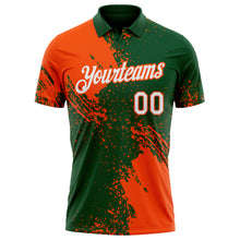 Load image into Gallery viewer, Custom Green White-Orange Distressed Scratch Brush Stroke Performance Polo Shirt