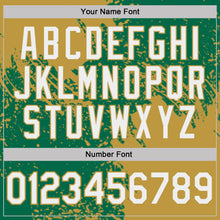 Charger l'image dans la galerie, Custom Kelly Green White-Old Gold Distressed Scratch Brush Stroke Performance Polo Shirt