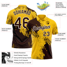 Load image into Gallery viewer, Custom Yellow Brown-White Distressed Scratch Brush Stroke Performance Polo Shirt