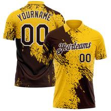 Load image into Gallery viewer, Custom Yellow Brown-White Distressed Scratch Brush Stroke Performance Polo Shirt