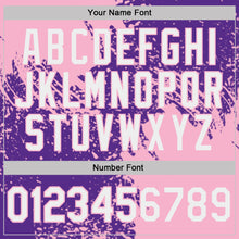 Load image into Gallery viewer, Custom Purple White-Light Pink Distressed Scratch Brush Stroke Performance Polo Shirt