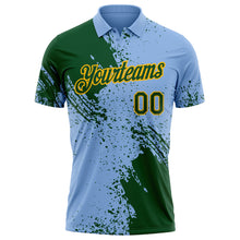Laden Sie das Bild in den Galerie-Viewer, Custom Light Blue Green-Gold Distressed Scratch Brush Stroke Performance Polo Shirt
