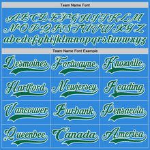 Load image into Gallery viewer, Custom Sky Blue Kelly Green-White Hockey Lace Neck Jersey