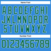 Load image into Gallery viewer, Custom Sky Blue Kelly Green-White Hockey Lace Neck Jersey