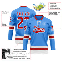 Charger l'image dans la galerie, Custom Sky Blue Red-White Hockey Lace Neck Jersey