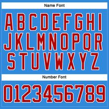 Charger l'image dans la galerie, Custom Sky Blue Red-White Hockey Lace Neck Jersey