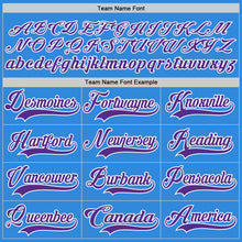 Загрузить изображение в средство просмотра галереи, Custom Sky Blue Purple-White Hockey Lace Neck Jersey