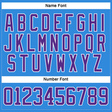 Загрузить изображение в средство просмотра галереи, Custom Sky Blue Purple-White Hockey Lace Neck Jersey