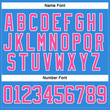 Charger l'image dans la galerie, Custom Sky Blue Pink-White Hockey Lace Neck Jersey