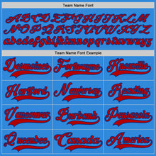 Load image into Gallery viewer, Custom Sky Blue Red-Royal Hockey Lace Neck Jersey